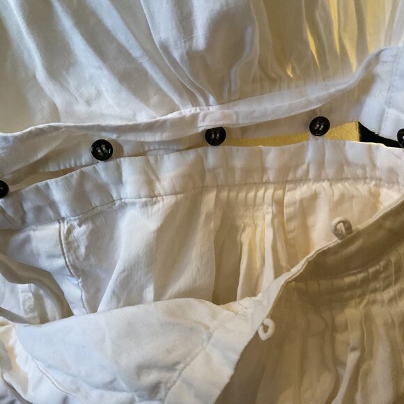 Yves Saint Laurent Ivory Cotton Dress F 42 Vintage with button skirt - Picture 6 of 14